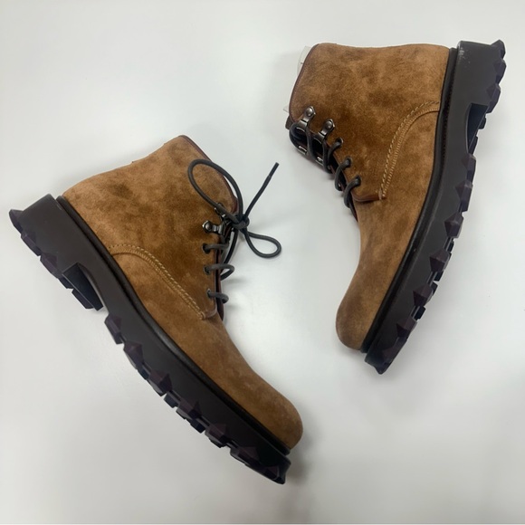Salvatore Ferragamo "Denver" Suede Hiking Boots in Castoro Brown - Picture 5 of 11